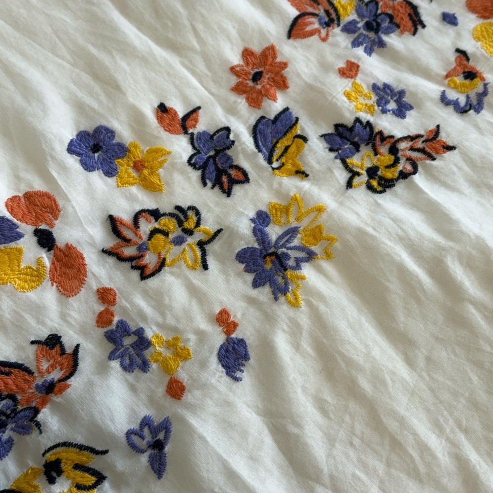 ModCloth White Maxi Dress with Yellow & Blue Floral Embroidery - Picture 11 of 14